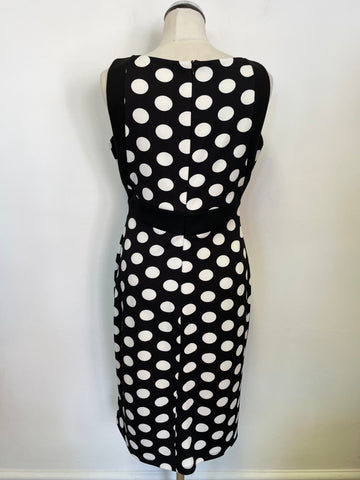 LAURA ASHLEY BLACK & WHITE SPOT PENCIL DRESS SIZE 12