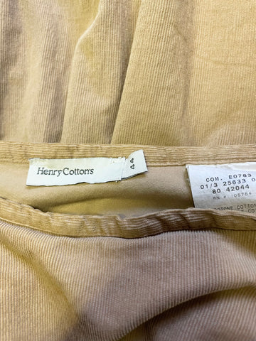HENRY COTTONS CAMEL FINE CORDUROY TIERED MIDI SKIRT SIZE 44 UK 12
