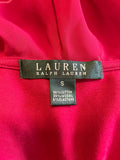RALPH LAUREN RED FRILLED V NECKLINE SLEEVELESS A LINE DRESS SIZE S