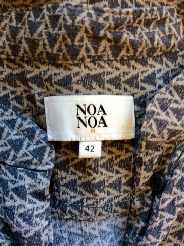 NOA NOA GREY PRINTED LONG SLEEVE SHIRT DRESS SIZE 14