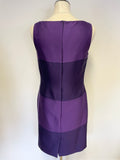 PLANET PURPLE SILK & WOOL BLEND SLEEVELESS PENCIL DRESS & JACKET SUIT SIZE 8
