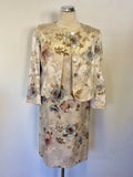 PHASE EIGHT FLORAL PRINT PENCIL DRESS & JACKET SUIT SIZE 10/12