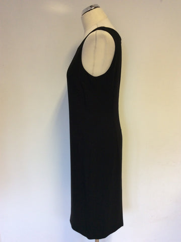 HOBBS BLACK WOOL SLEEVELESS PENCIL DRESS SIZE 12