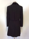 MARKS & SPENCER LIMITED COLLECTION BLACK KNEE LENGTH COAT SIZE 8