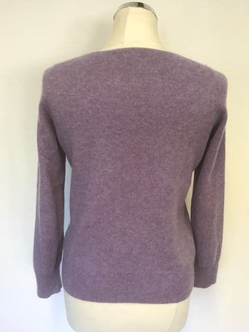 MARKS & SPENCER HEATHER PURE CASHMERE LONG SLEEVE CREW NECK JUMPER SIZE 12