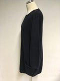 LK BENNETT DARK BLUE LONG OVERSIZE JUMPER SIZE M