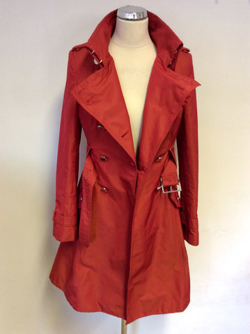 KAREN MILLEN RED TRENCH COAT/MAC SIZE 10
