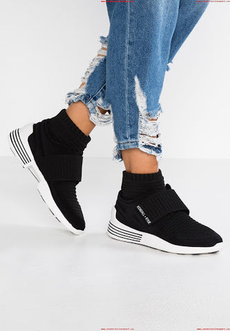 KENDALL + KYLIE BRAX BLACK HIGH TOP TRAINERS SIZE 6/39