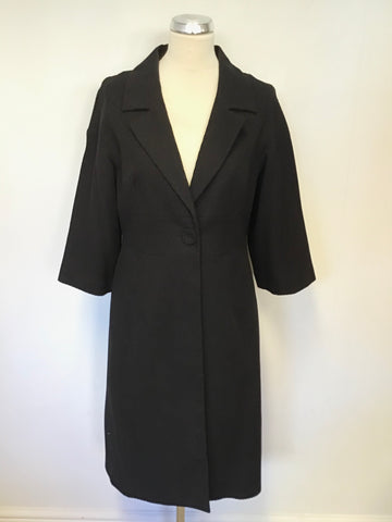 MARKS & SPENCER BLACK COTTON 3/4 SLEEVE SPRING/SUMMER COAT SIZE 12