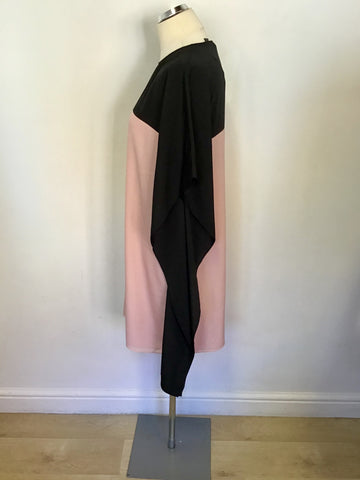 TED BAKER BLACK & PINK SHIFT DRESS SIZE 4 UK 14