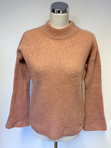 WHISTLES SALMON PINK WOOL & MOHAIR BLEND JUMPER SIZE M