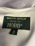 HOBBS GREY ROSE PRINT SILK SLIP DRESS SIZE 8