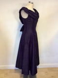 VINTAGE MONSOON TWILIGHT PURPLE SILK EVENING/ OCCASION  DRESS SIZE 12 FIT UK 10
