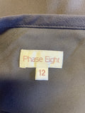 PHASE EIGHT BLACK 100% SILK BIAS CUT SKIRT SIZE 12