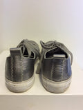 CONVERSE ALL STAR SILVER CROC DESIGN LEATHER PLIMSOLS SIZE 6/39