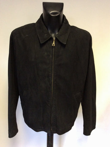 MULBERRY BLACK SUEDE ZIP UP JACKET SIZE L