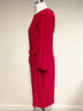BRAND NEW ROMAN ORIGINALS RED 3/4 LENGTH SLEEVES STRETCH JERSEY DRESS SIZE 16