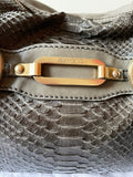 JIMMY CHOO OLIVE GREEN SNAKESKIN LARGE LEATHER SHOULDER BAG