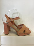 BRAND NEW MARKS & SPENCER AUTOGRAPH PINK SUEDE BLOCK SANDALS SIZE 5/38
