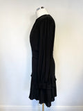 BRAND NEW REISS BLACK ROXY LONG SLEEVE MINI DRESS SIZE 12