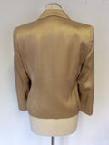 MINOSA PETITE GOLD JACKET & TROUSER SUIT SIZE 8/10