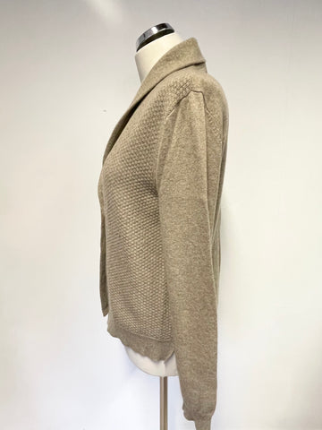 JOHN LEWIS CAMEL PURE CASHMERE CARDIGAN SIZE 14