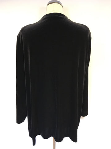 SPIRITO DI ARTIGIANO BLACK VELVET LONGLINE JACKET SIZE 20