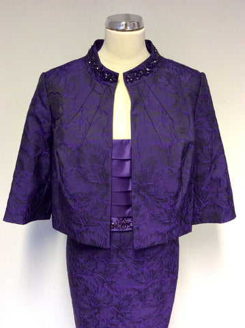 BRAND NEW LIBRA PURPLE JEWEL TRIM DRESS & JACKET SIZE 18