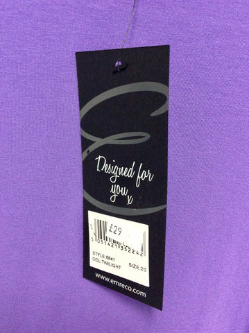 BRAND NEW EMRECO TWILIGHT PURPLE STRETCH TOP SIZE 20