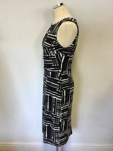 PHASE EIGHT BLACK & WHITE PRINT DRESS SIZE 12