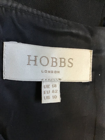 HOBBS BLACK SLEEVELESS V NECK PENCIL DRESS SIZE 14
