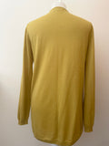 HOBBS MUSTARD 100% WOOL FINE KNIT LONG SLEEVE CARDIGAN SIZE 12