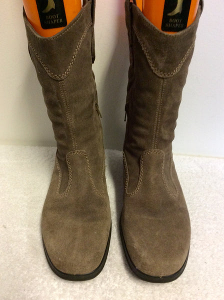 BRAND NEW HOTTER BROWN SUEDE SHORT BOOTS SIZE 8/42