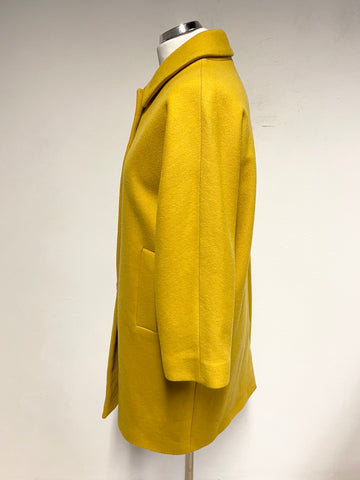 JOULES MUSTARD WOOL BLEND 3/4 SLEEVE SHORT COAT SIZE 12