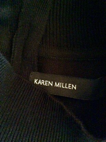 BRAND NEW KAREN MILLEN BLACK SHEER TOP SLEEVELESS JUMPER SIZE 4 UK 14