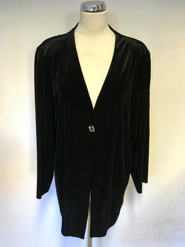 SPIRITO DI ARTIGIANO BLACK VELVET LONGLINE JACKET SIZE 20