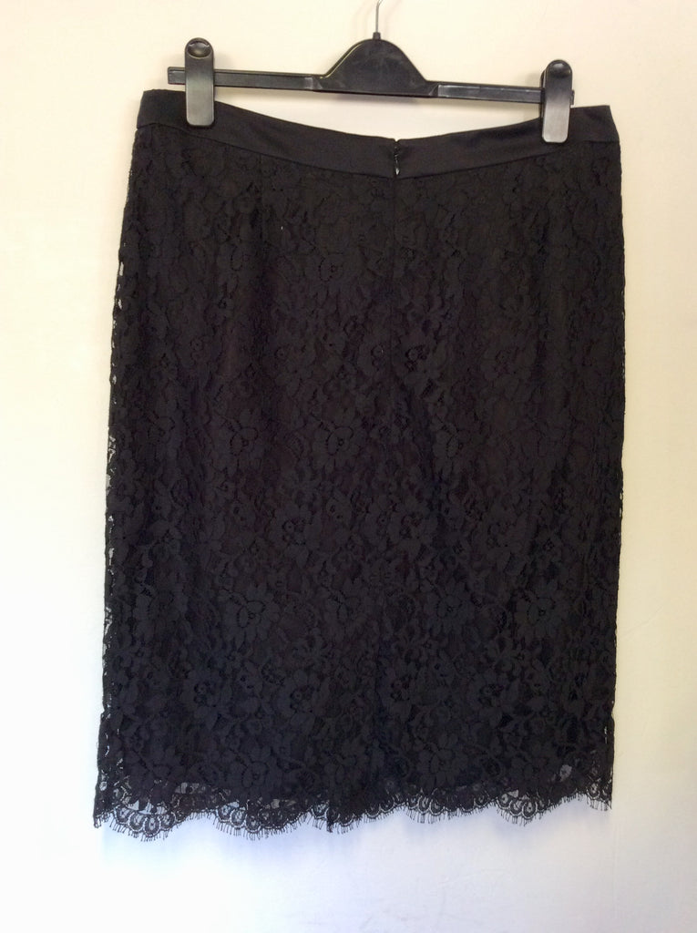 JAEGER BLACK LACE PENCIL SKIRT SIZE 16 Whispers Dress Agency