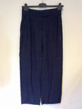 BRAND NEW HOBBS DARK BLUE LINEN TROUSER SUIT SIZE 10/12