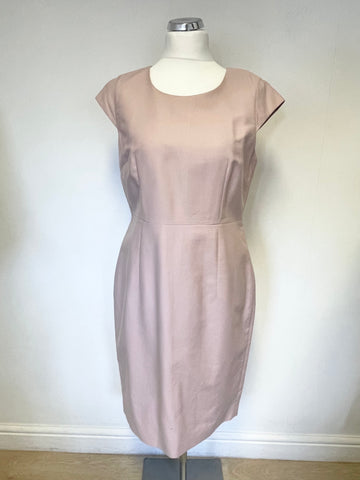 JAEGER PALE PINK CAP SLEEVED SHEATH DRESS SIZE 14