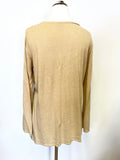 EAST CAMEL LINEN & COTTON BLEND LONG SLEEVE JUMPER & MATCHING CARDIGAN SIZE XL