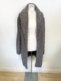 MARCCAIN GREY BOUCLE KNIT MID LENGTH COAT SIZE N5 UK 16