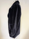HOBBS MIDNIGHT BLUE FAUX FUR MID LENGTH COAT SIZE M