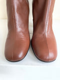 BRAND NEW IN BOX BALENCIAGA BROWN LEATHER HEELED BOOTS SIZE 5/38