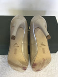 HOBBS JULIETTA PEARLISED OYSTER LEATHER HEELED COURT SHOES SIZE 7/40