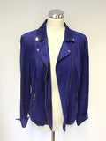 BRAND NEW GERRY WEBER ELECTRIC BLUE SUEDETTE BIKER JACKET SIZE 14