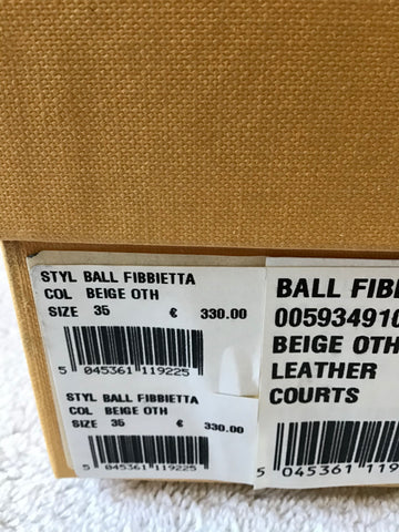 TODS LIGHT GREY & SILVER TRIM TEXTILE & LEATHER FLATS SIZE 2.5/35