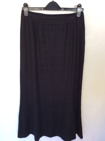 HOBBS BLACK LINEN CALF LENGTH SKIRT SIZE 10