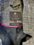 MARKS & SPENCER BEST OF BRITISH NAVY SILK BLEND TWEED LONGLINE JACKET SIZE 10