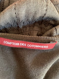 COMPTOIR DES COTONNIERS BROWN TIE FRONT FINE KNIT TOP SIZE M
