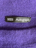 MARKS & SPENCER AUTOGRAPH CASHMERE PURPLE  BOAT NECKLINE JUMPER SIZE 12